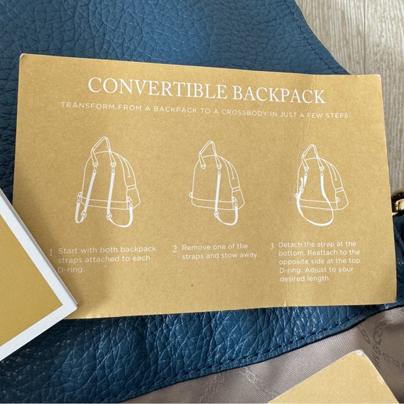 Michael Kors Blue Leather Viv Large Backpack - Picture 12 of 15